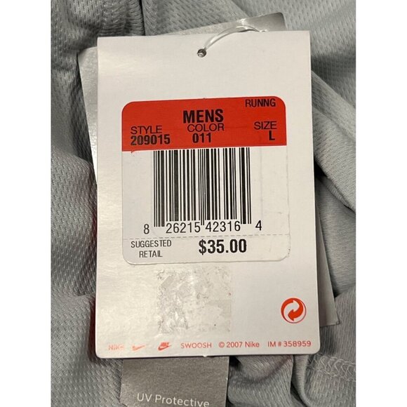 Nike Dri-Fit Mens Running Shirt Large Light Gray Athletic Tee Short Sleeve New - Picture 7 of 9